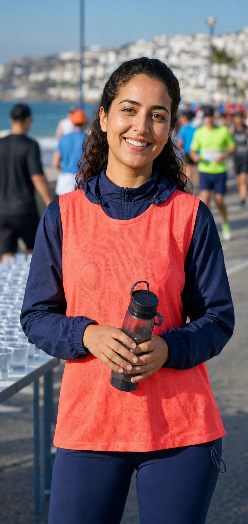 Bénévole prêt à accueillir les coureurs